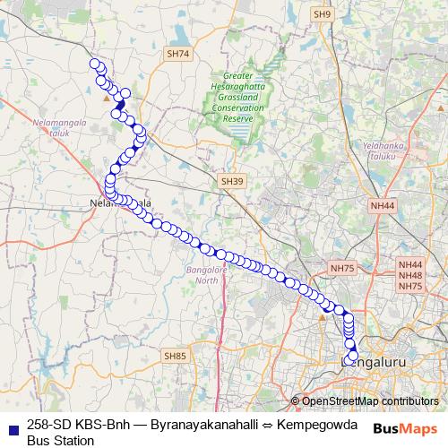 258-SD KBS-Bnh bus Line Map
