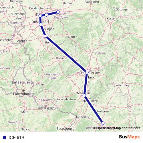 ICE 919 rail Line Map