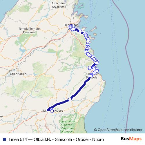 Linea 514 bus Line Map