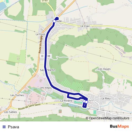 Psava bus Line Map