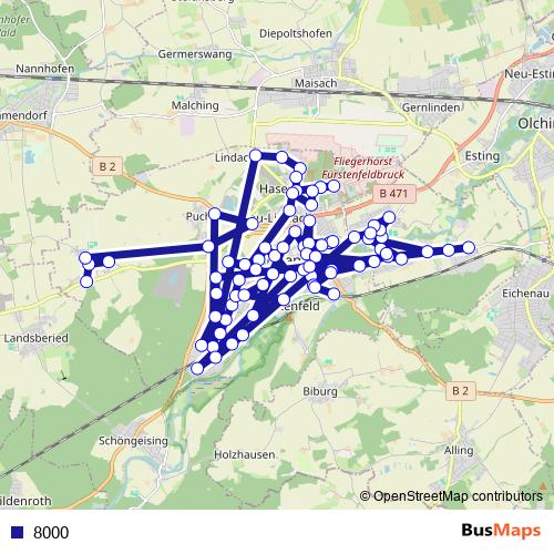 8000 bus Line Map