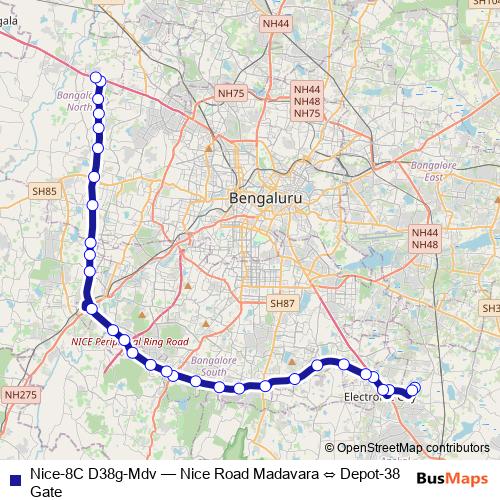 Nice-8C D38g-Mdv bus Line Map