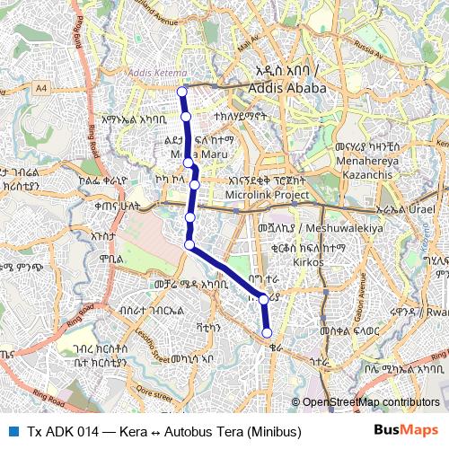 Tx ADK 014 bus Line Map