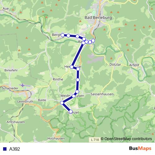 A392 bus Line Map