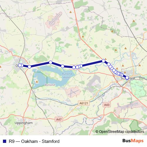 R9 bus Line Map