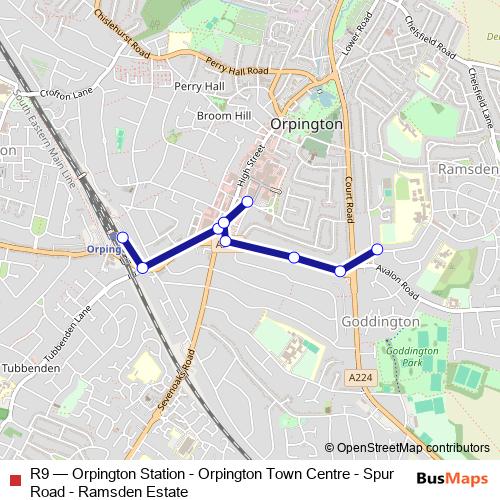 R9 bus Line Map