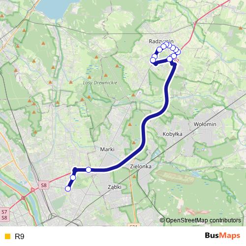 R9 bus Line Map