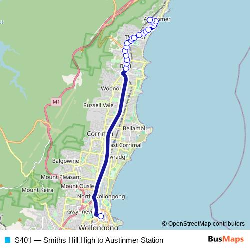 S401 bus Line Map