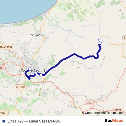 Linea 726 bus Line Map