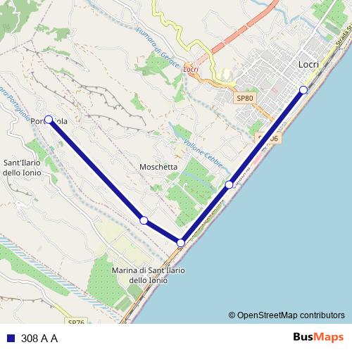 308 A A bus Line Map
