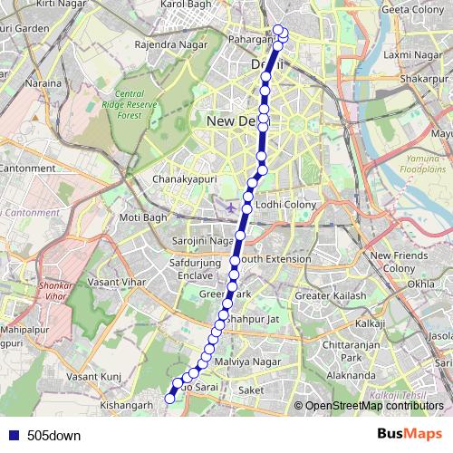 505down bus Line Map