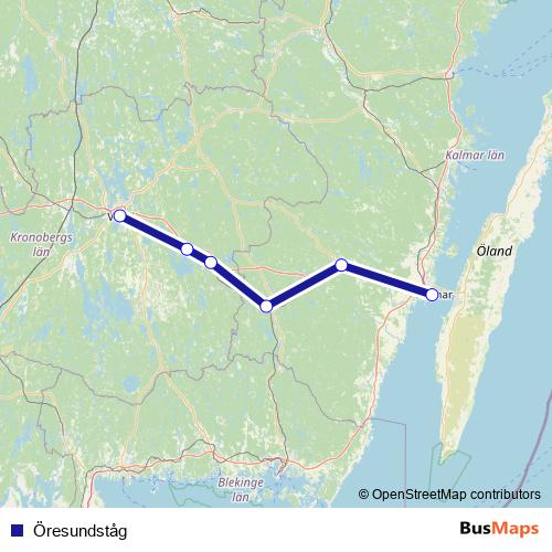 Öresundståg rail Line Map