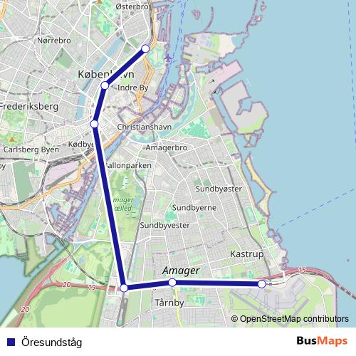 Öresundståg rail Line Map