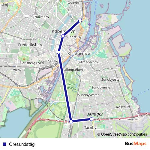 Öresundståg rail Line Map