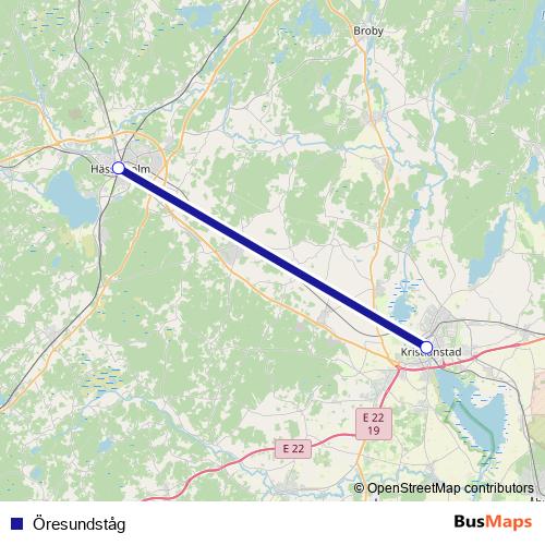 Öresundståg rail Line Map