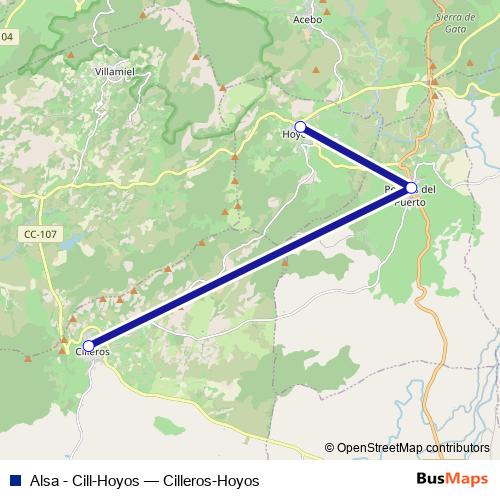 Alsa - Cill-Hoyos bus Line Map