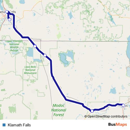 Klamath Falls bus Line Map