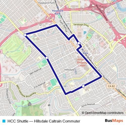 HCC Shuttle bus Line Map
