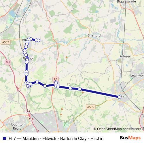 FL7 bus Line Map