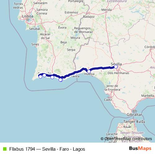 Flixbus 1794 bus Line Map