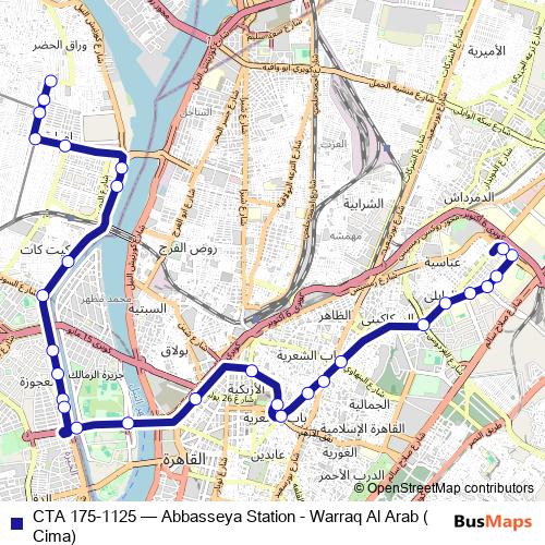 CTA 175-1125 bus Line Map