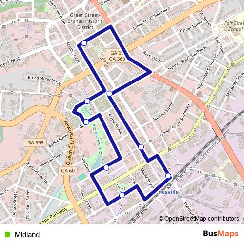 Midland bus Line Map