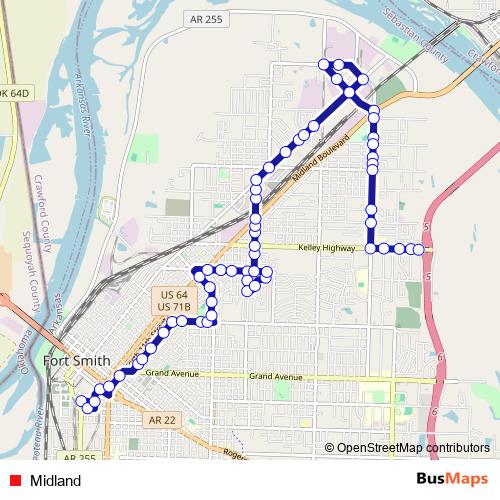 Midland bus Line Map