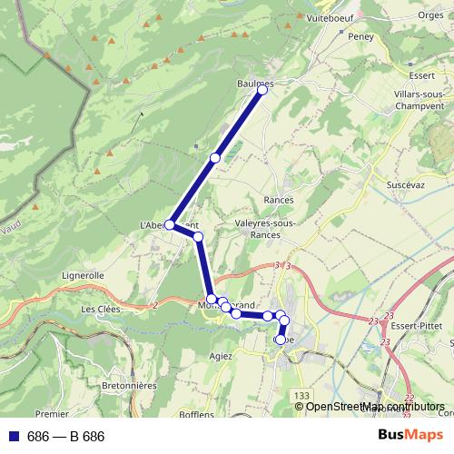 686 bus Line Map