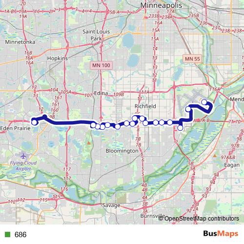 686 bus Line Map