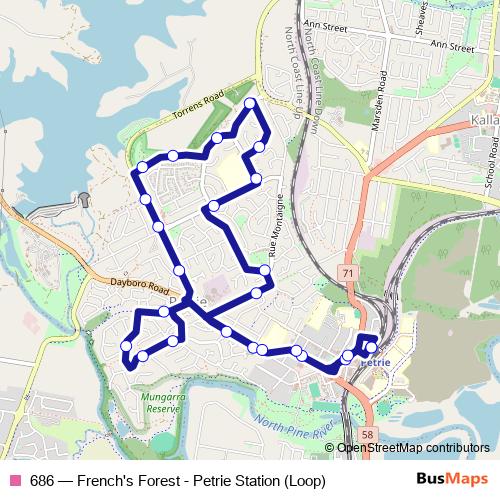 686 bus Line Map