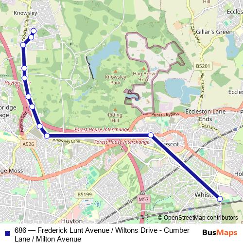 686 bus Line Map