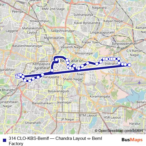314 CLO-KBS-Bemlf bus Line Map