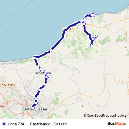 Linea 724 bus Line Map
