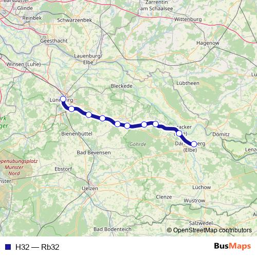 H32 rail Line Map
