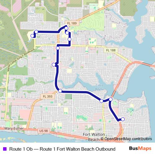 Route 1 Ob bus Line Map