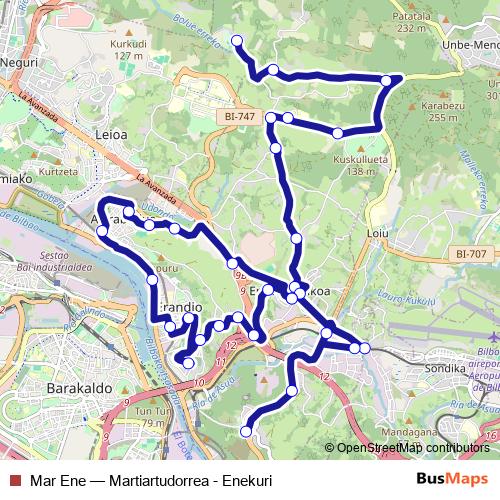Mar Ene bus Line Map