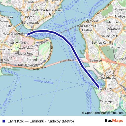 EMN Kdk ferry Line Map