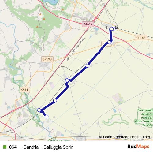 064 bus Line Map