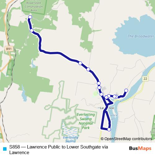 S858 bus Line Map
