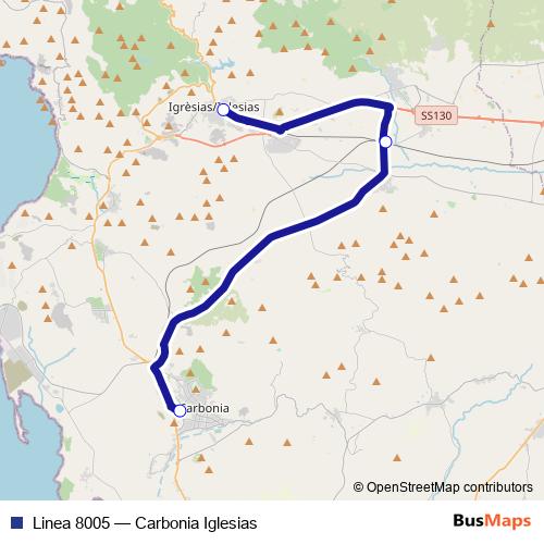 Linea 8005 bus Line Map