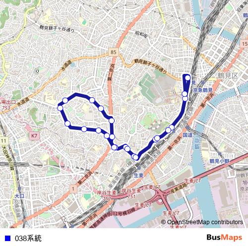 038계통 bus Line Map