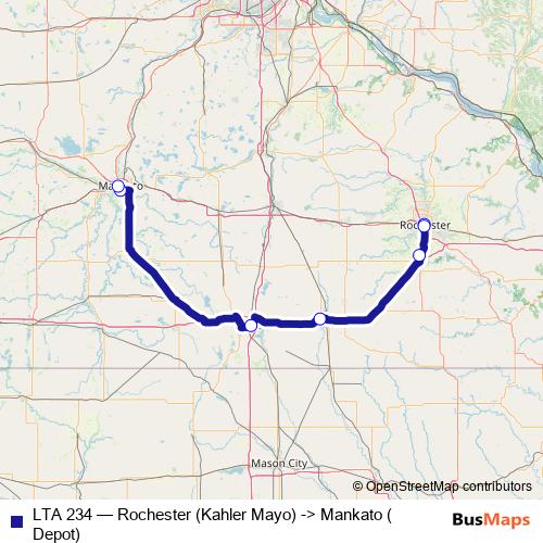 LTA 234 bus Line Map