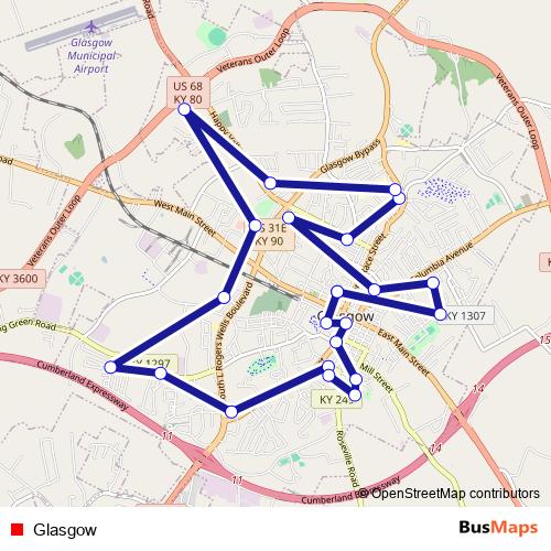 Glasgow bus Line Map