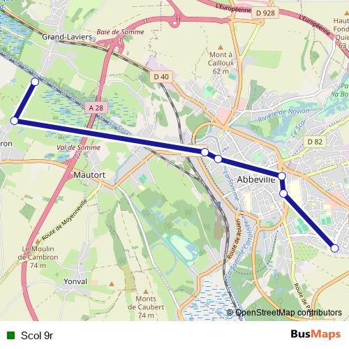 Scol 9r bus Line Map