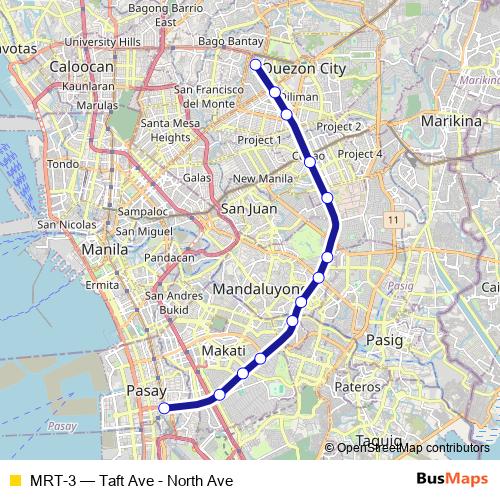 MRT-3 rail Line Map