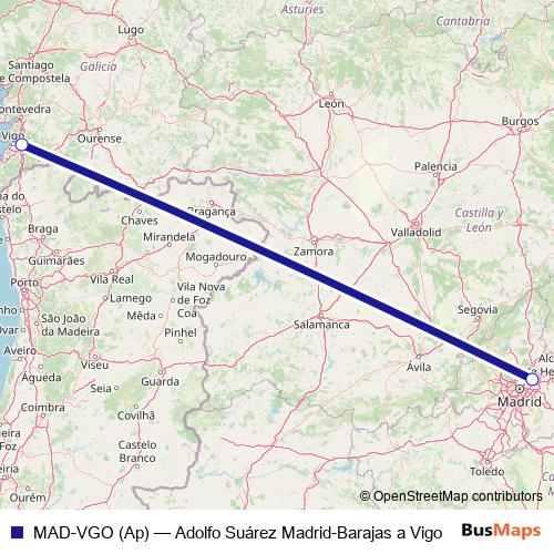 MAD-VGO (Ap) air Line Map