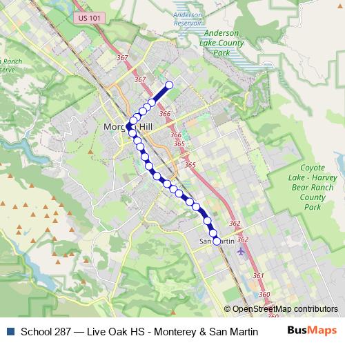 School 287 bus Line Map