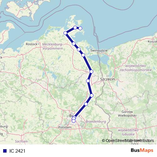 IC 2421 rail Line Map