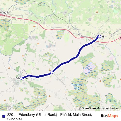 820 bus Line Map