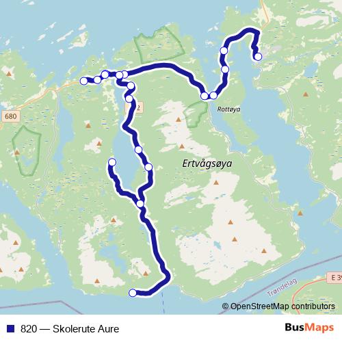 820 bus Line Map